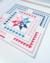 Golden Hour Quilt inspired Cross Stitch Pattern by Cotton and Joy