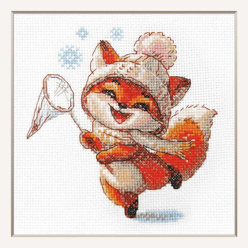 Playful Winter Fox by Riolis Counted Cross Stitch Kit