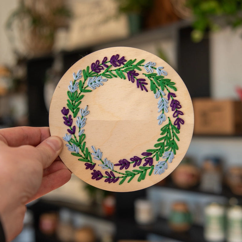 Lavender Wreath Wooden Ornament Embroidery Kit By Still Magnolia