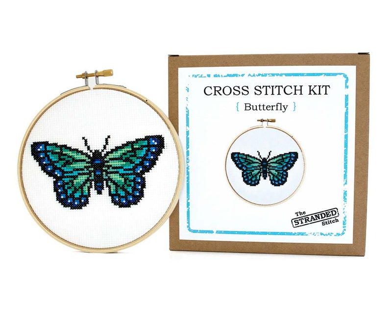 Butterfly Counted Cross Stitch Diy Kit From The Stranded Stitch