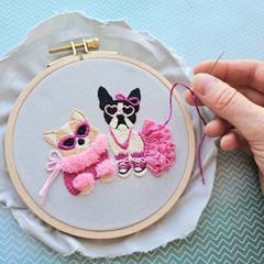 Pawty Time Embroidery Kit from Jessica Long Embroidery
