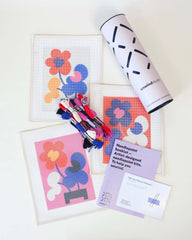 Mickebana Trio Red Beginner Diy Needlepoint Kit Embroidery By Unwind Studio