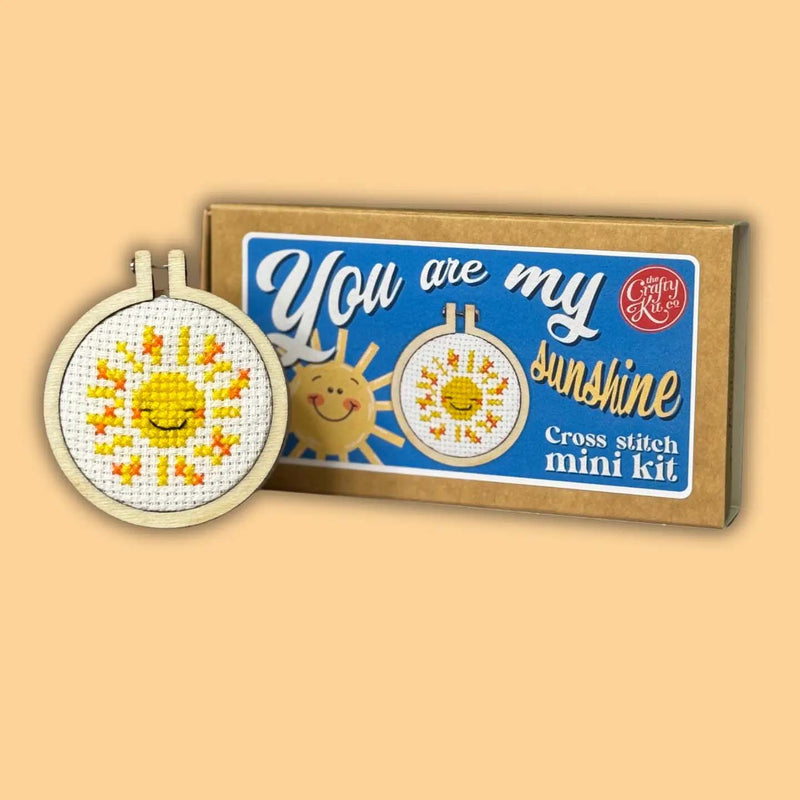 'you Are My Sunshine' Mini Matchbox Cross Stitch Kit Counted Cross Stitch Kit From Craft Kit Company