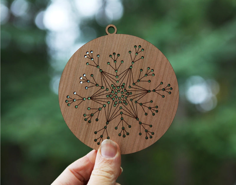 Embroidery Snowflake Diy- Winter Wood Ornament Kit From Sunrise Grove