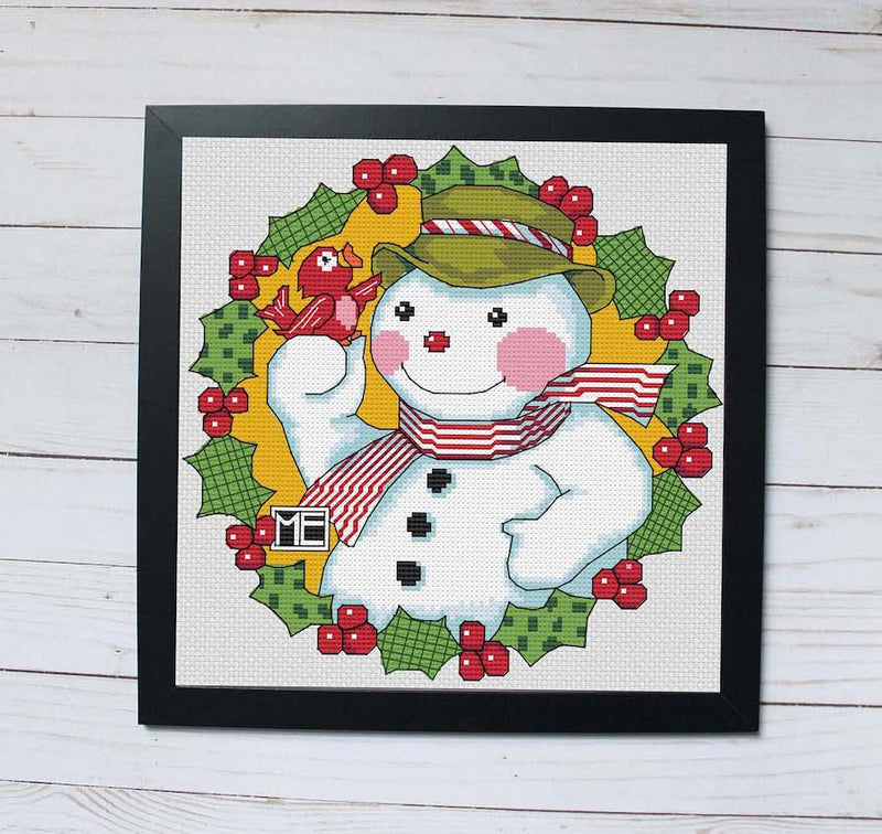 Snowman By Mary Engelbreit Counted Cross Stitch Kit From Spot Colors