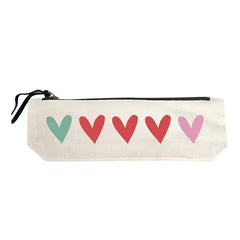 Hearts Grid Pencil Pouch Bag by Potluck Press