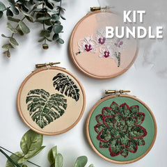 Fabulous Flora 3 Mini Kit Bundle Embroidery Kits From Nest Embirdery