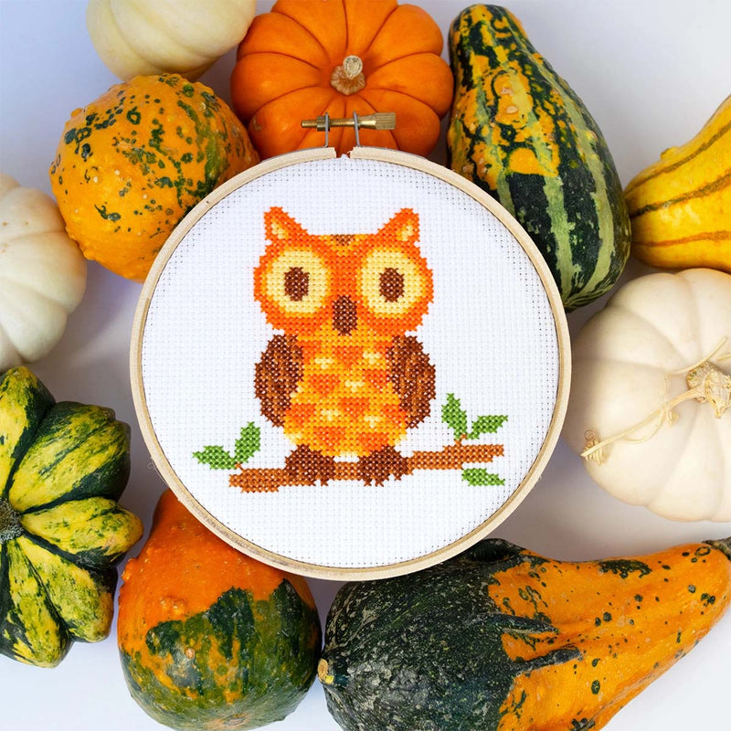 The Owl Counted Cross Stitch Diy Kit From The Stranded Stitch