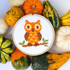The Owl Counted Cross Stitch Diy Kit From The Stranded Stitch
