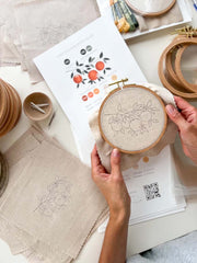 Orange Beginner Embroidery Kit - Stitch Sampler For Beginners - By Matryoshka Doll Shop Counted Cross Stitch Kit -  Great for a New Stitcher! (Copy)