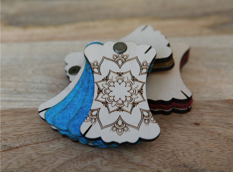 Wood & Felt Mandala Needle Minder For Sewing & Embroidery From Sunrise Grove