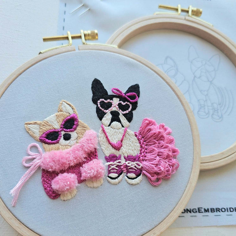 Pawty Time Embroidery Kit from Jessica Long Embroidery