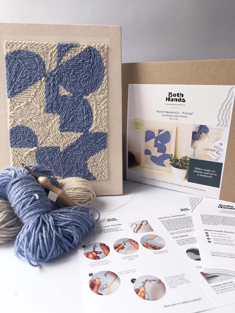 "Fractal" - Beginner Punch Needle Kit - Wall Art From Both Hands Crafts