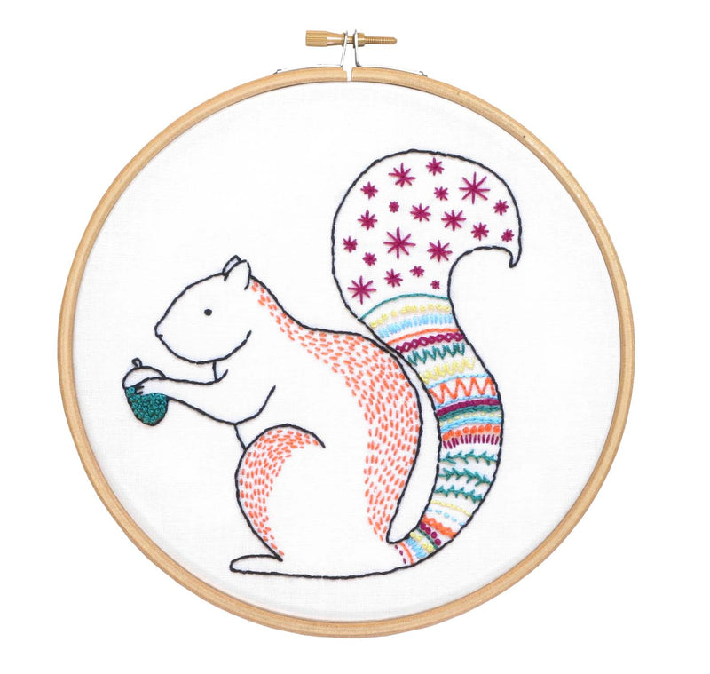Squirrel Embroidery Kit  Complete Craft Kit For Beginners From Hawthorn Handmade