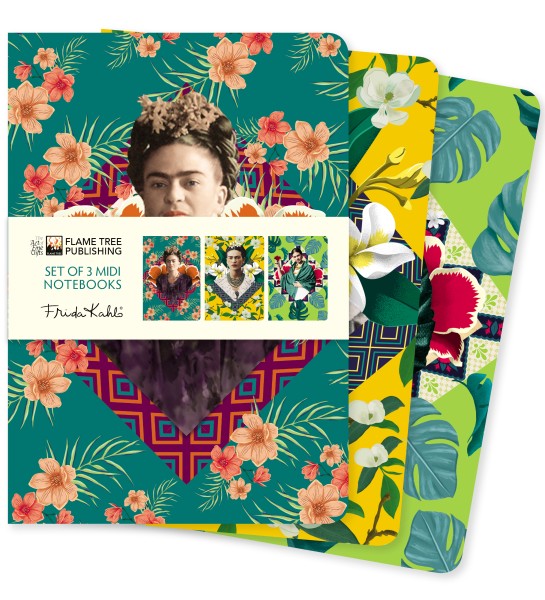 Frida Kahlo Set of 3 Midi Notebooks From Flame Tree Studios