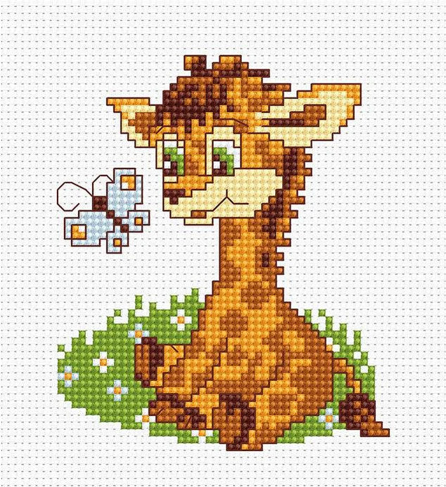 Happy Giraffe Counted Cross Stitch Kit from Luca-S