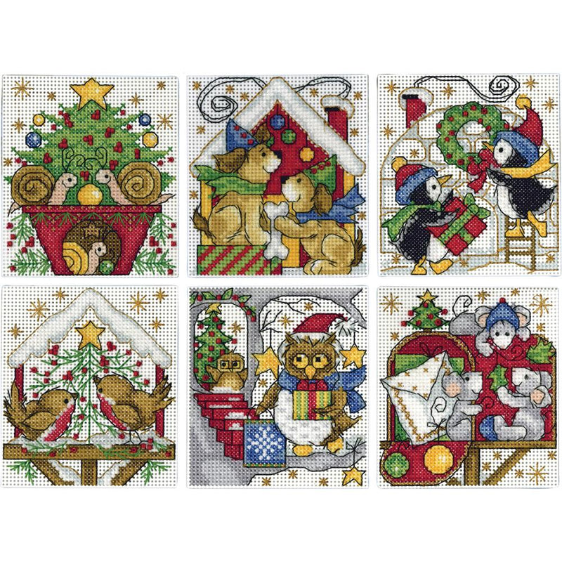 Home For The Holidays by Design Works Counted Cross Stitch Kit 2"X4" Set of 6