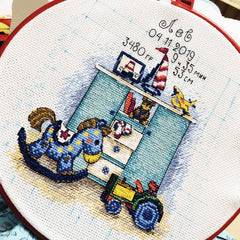 Birth Announcement-Boy Counted Cross Stitch Kit from MP Studia