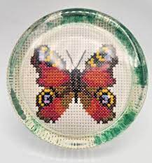 Hand Made  Round Glass Paperweight from Yarntree