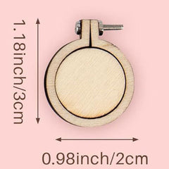 Mini Wood Embroidery Hoop Pendant Ornament Decoration-0.98 inch diameter