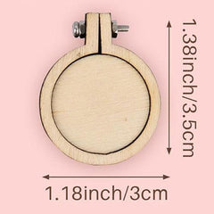 Mini Wood Embroidery Hoop Pendant Ornament Decoration-1.18 inch diameter