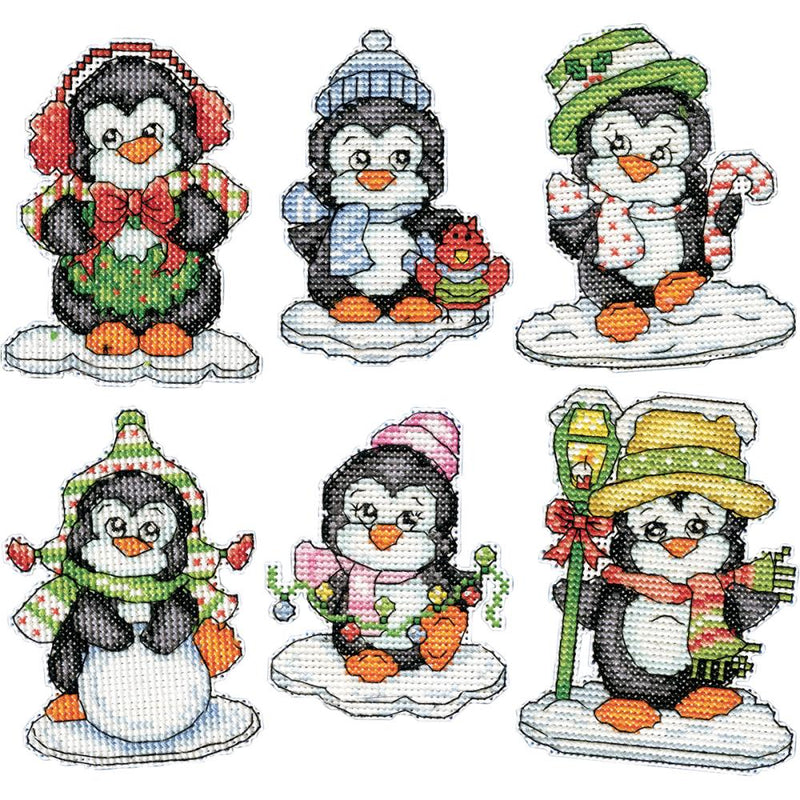 Penguins on Ice Ornaments by Design Works Counted Cross Stitch Kit 2"X4" Set of 6