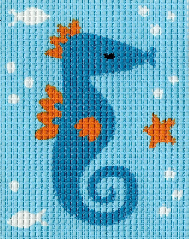 SEA HORSE Vervaco Stamped Canvas Kit 5"X6.4"