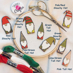Christmas Gnome Enamel Needle Minder by Snarky Crafter Designs